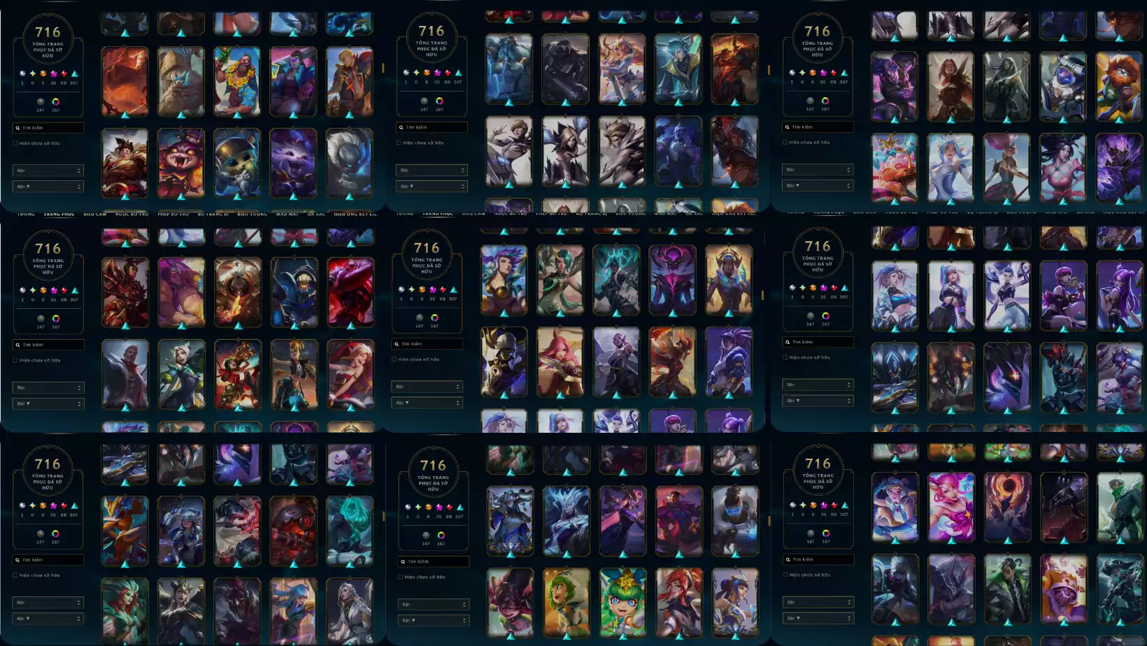 Ảnh LOL 716 SKIN 1 BO THUONG 6  TOI THUONG 35 THAN THOAI 68 TIM 307 SU THI UNRANK TFT ORIANNA T1